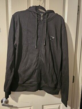 Cavalli Class Black Men's Zip-Up Hoodie Sweater XL